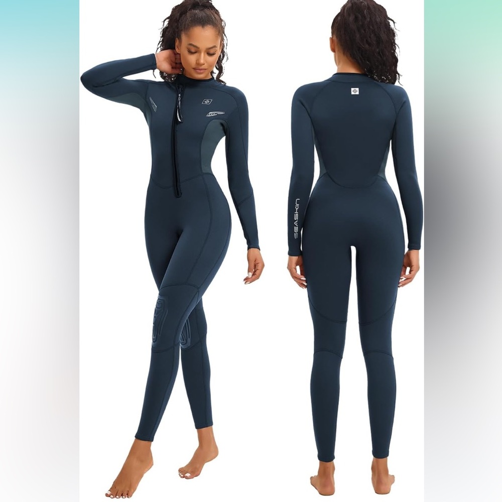 Seaskin Wetsuits for Mens Womens 2mm Front Zip Full Body Diving Suits